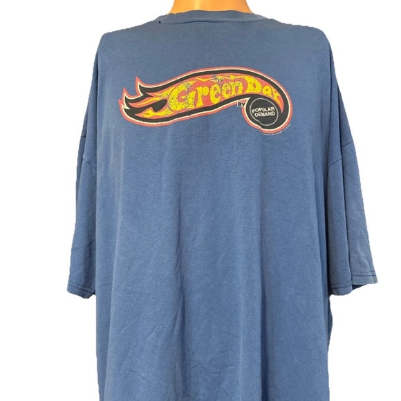 RARE Vintage 2000 Green Day By Popular Demand Blue Shirt Size 2XL Hot Wheels - Picture 1 of 16
